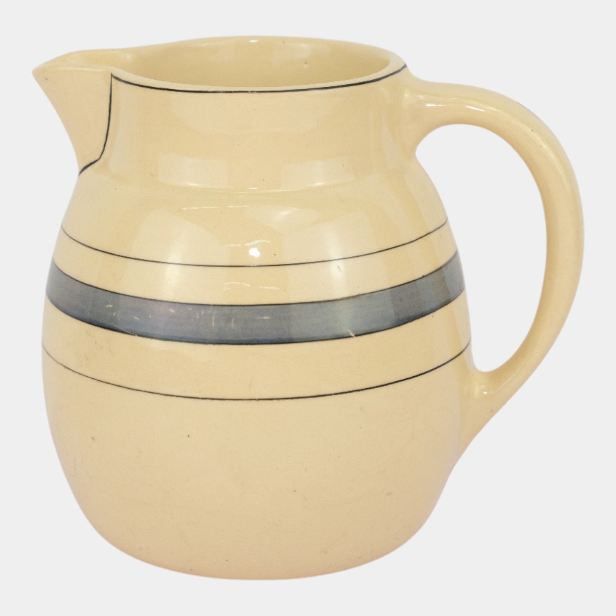 Roseville Pottery Creamware Utility Ware 1920 Gray Banded Art Deco