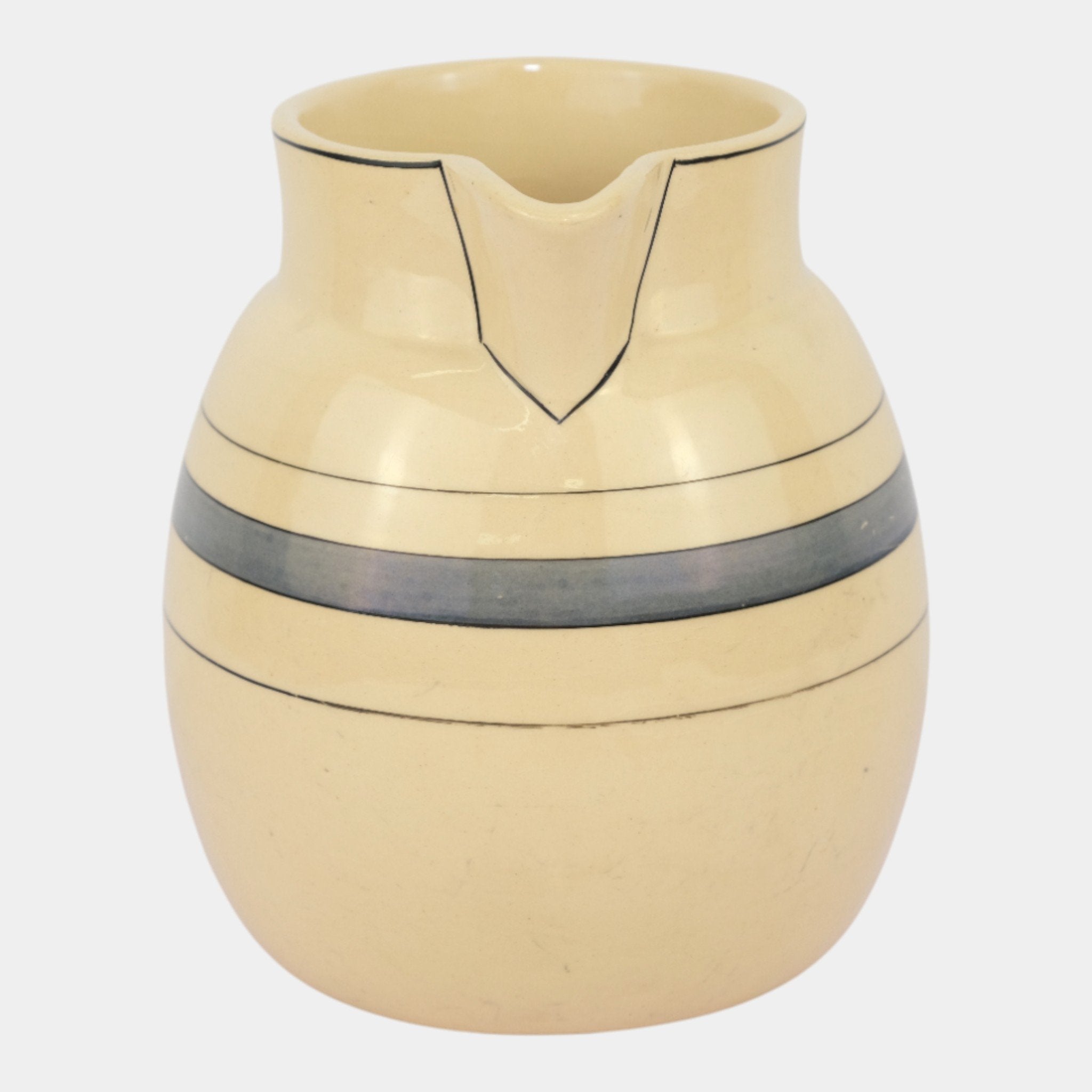 Roseville Pottery Creamware Utility Ware 1920 Gray Banded Art Deco