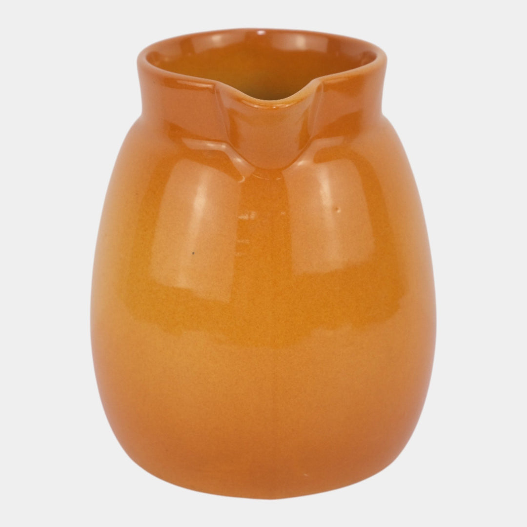 Roseville Pottery Utility Ware Orange Mid Century Modern Ceramic Pitcher