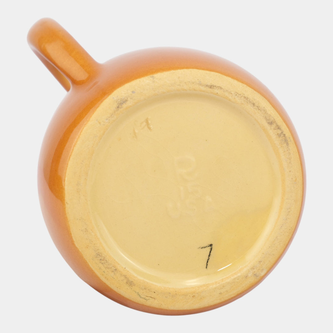 Roseville Pottery Utility Ware Orange Mid Century Modern Ceramic Pitcher