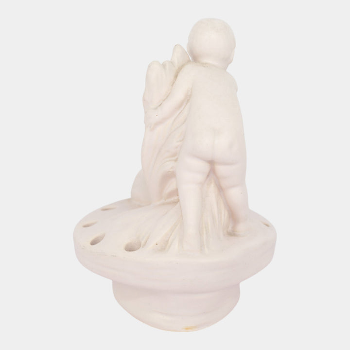 Weller Hobart Vintage Art Pottery Ceramic White Flower Frog Child Swan Figurine