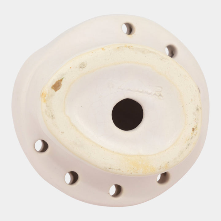 Weller Hobart Vintage Art Pottery Ceramic White Flower Frog Child Swan Figurine