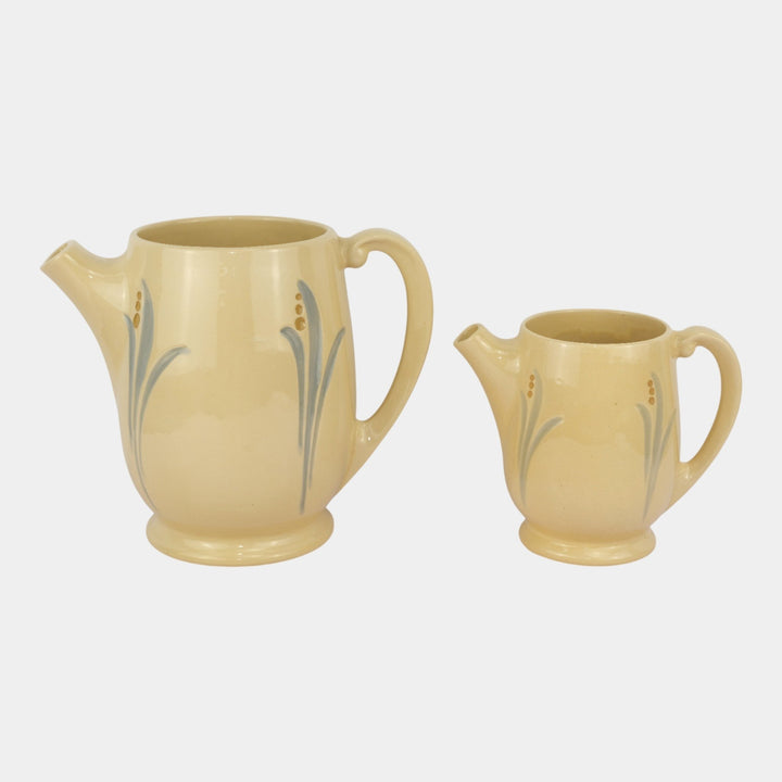 Roseville Pottery Utility Ware Lilies of the Valley Small And Larger Pitcher