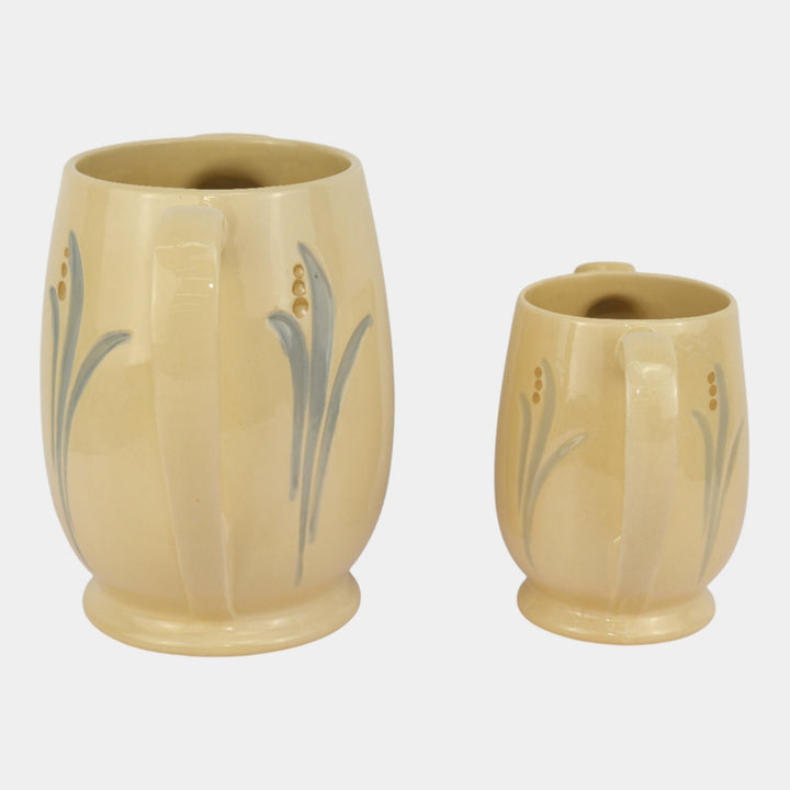 Roseville Pottery Utility Ware Lilies of the Valley Small And Larger Pitcher