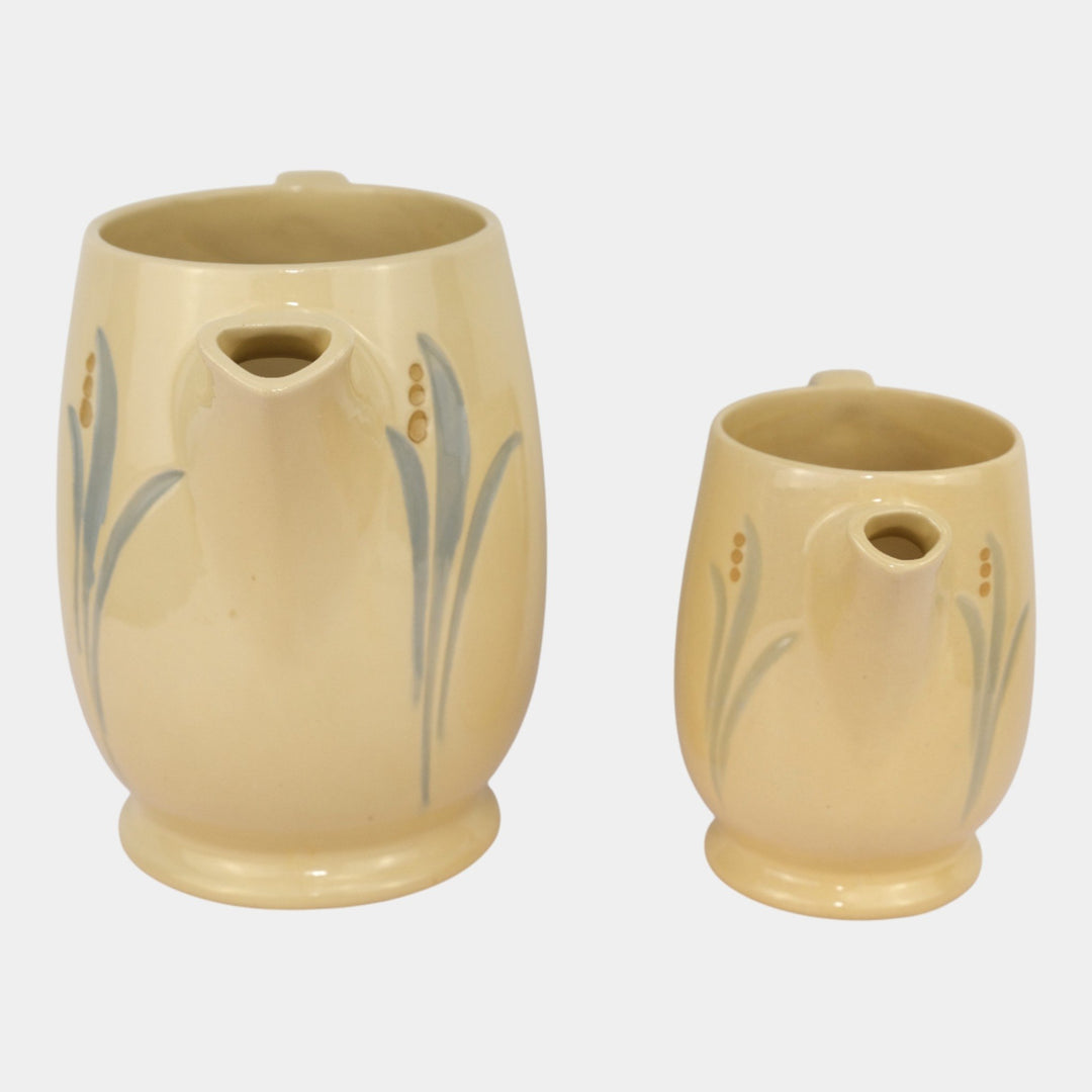 Roseville Pottery Utility Ware Lilies of the Valley Small And Larger Pitcher