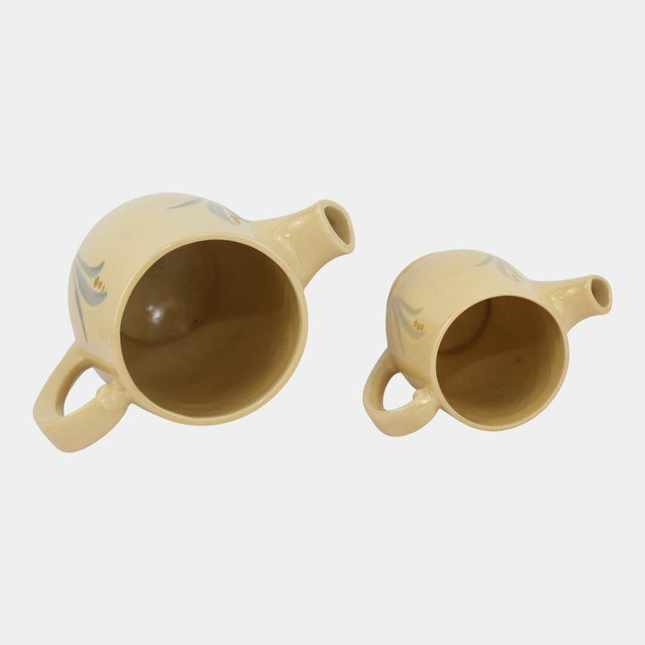 Roseville Pottery Utility Ware Lilies of the Valley Small And Larger Pitcher