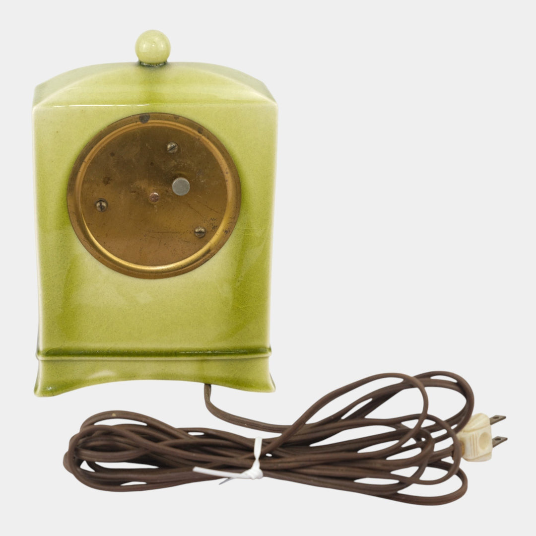 Rookwood 1950 Vintage Mid Century Pottery Green Ceramic Electric Clock 7046