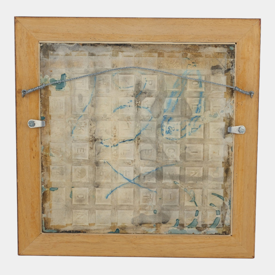 Minton Hollins English Art Pottery Framed Cobalt Blue Floral Border Tile