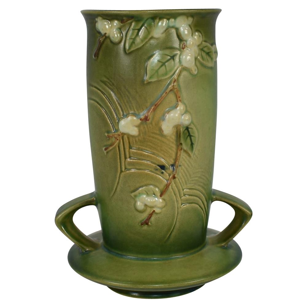 Roseville Snowberry Trial Glaze 1947 Vintage Matte Olive Green