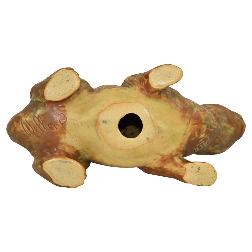 Weller Muskota 1920s Art Pottery Brown Rabbit Garden Ware Figurine Statue