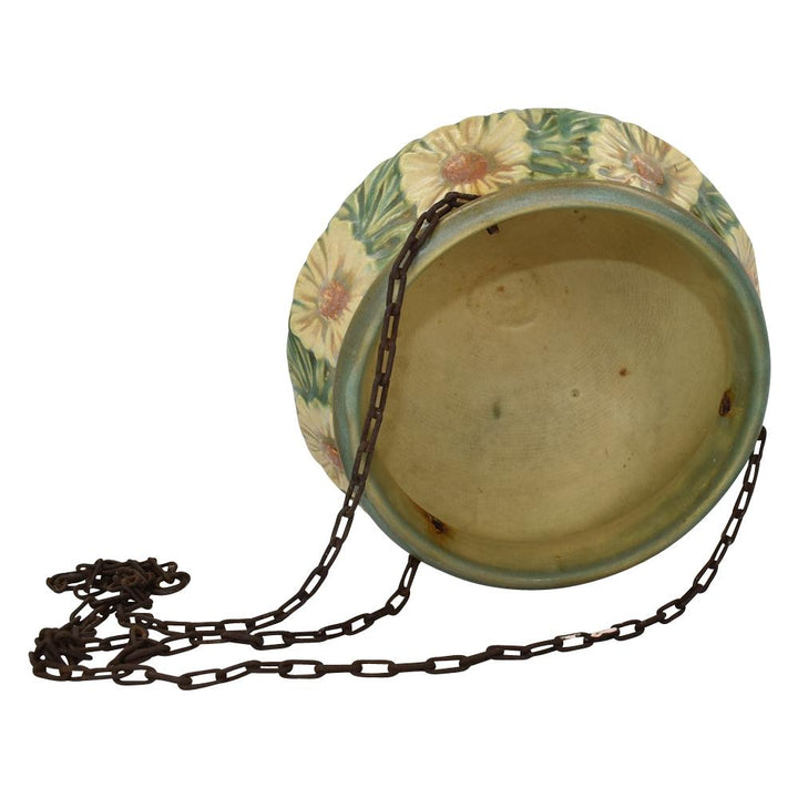 Roseville Dahlrose 1928 Art Pottery Brown Planter Hanging Basket 343-6