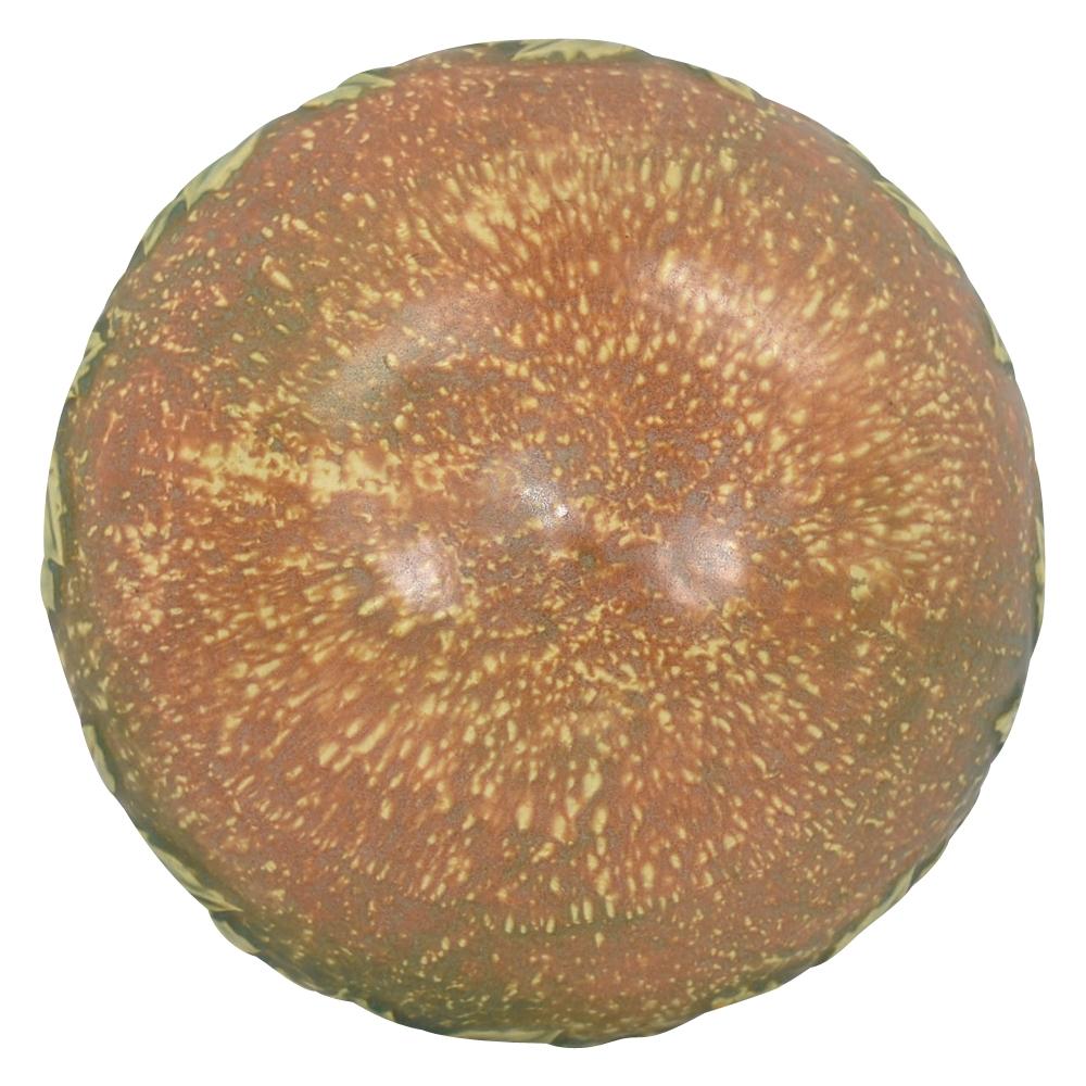 Roseville Dahlrose 1928 Art Pottery Brown Planter Hanging Basket 343-6