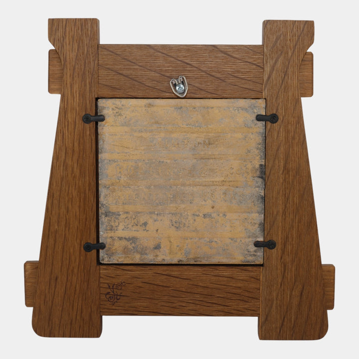 Minton Hollins Late 1800s English Green Majolica Fishermen Framed Tile