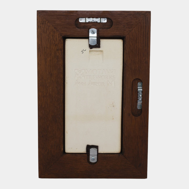 Motawi Tileworks Hand Made Art Pottery Floral Carnation Framed Ceramic Tile