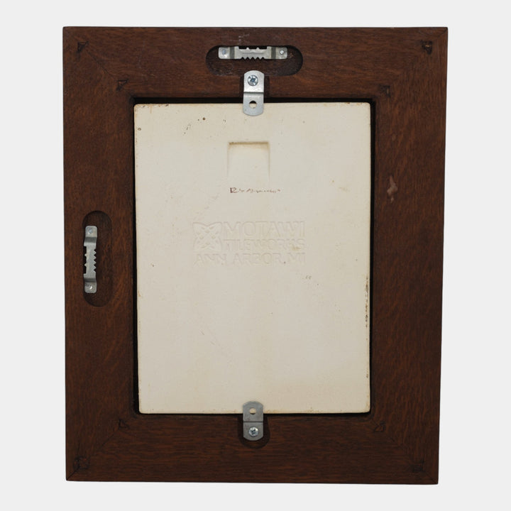 Motawi Tileworks Hand Made Art Pottery Moonlit Black Raven Framed Tile