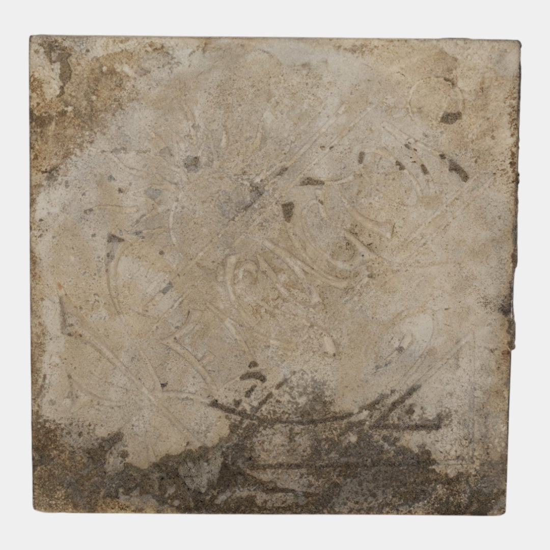 Kensington Art Tile Co 1880s Brown Majolica Old Man Portrait Ceramic Tile