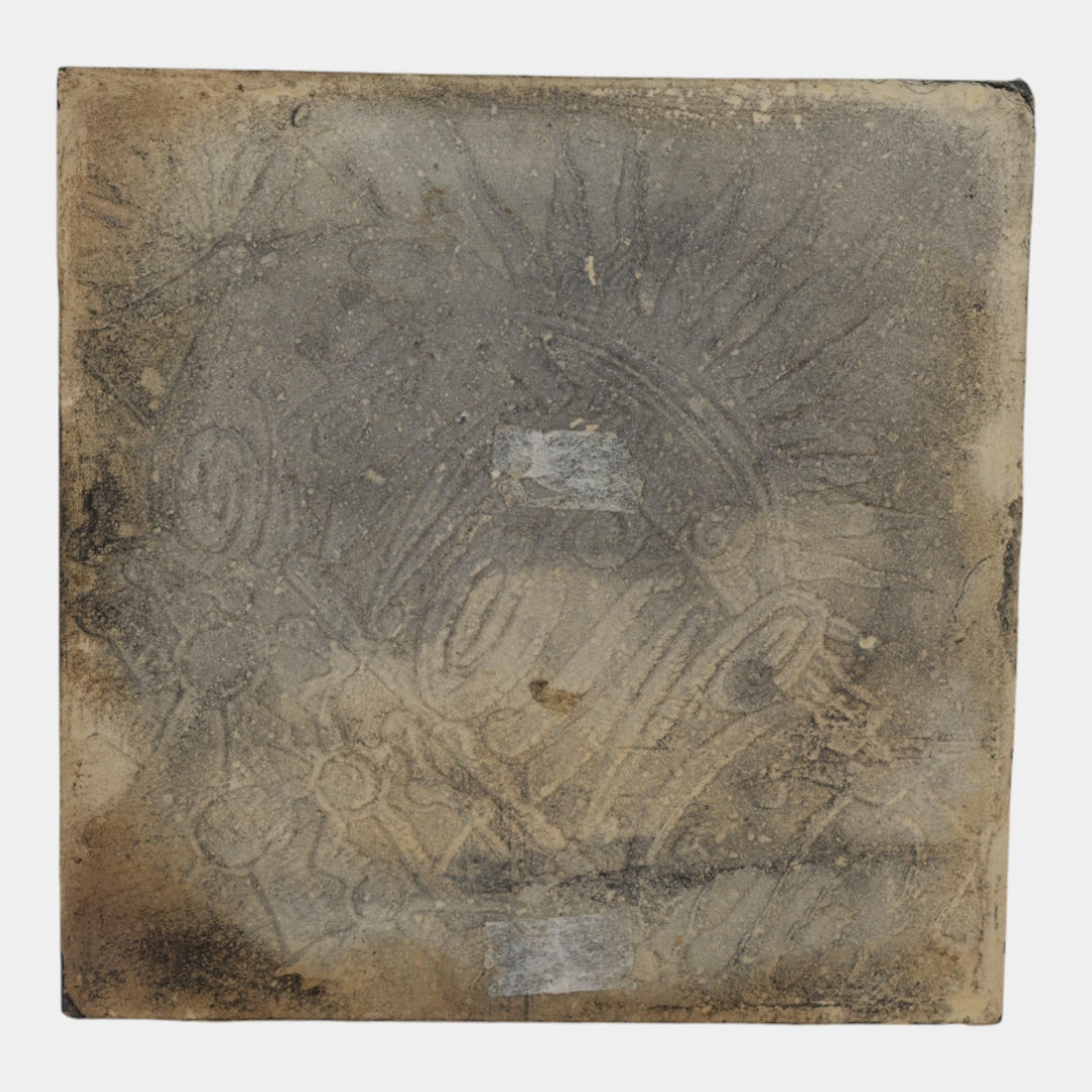 Kensington Art Tile Co. 1880s Art Pottery Brown Majolica Young Man Portrait Tile