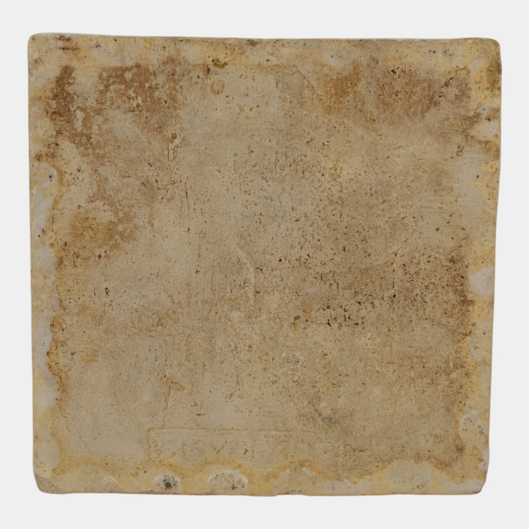 Claycraft California Art Pottery Blue White Geometric Flower Ceramic Tile