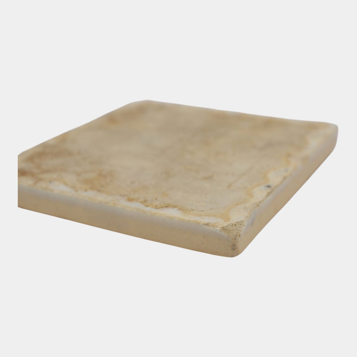 Claycraft California Art Pottery Blue White Geometric Flower Ceramic Tile