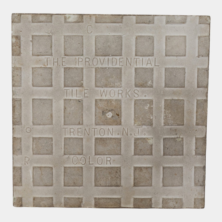 Providential Tile Works 1880s Art Pottery Green Majolica Portrait Ceramic Tile