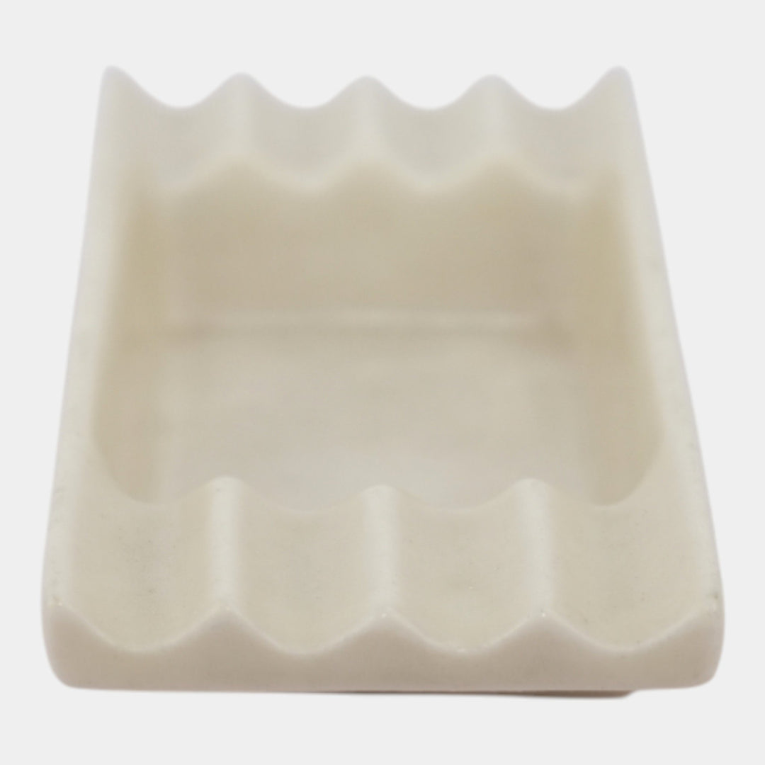 Rookwood Pottery 1935 Art Deco Streamlined White Glaze Ash Tray 6212