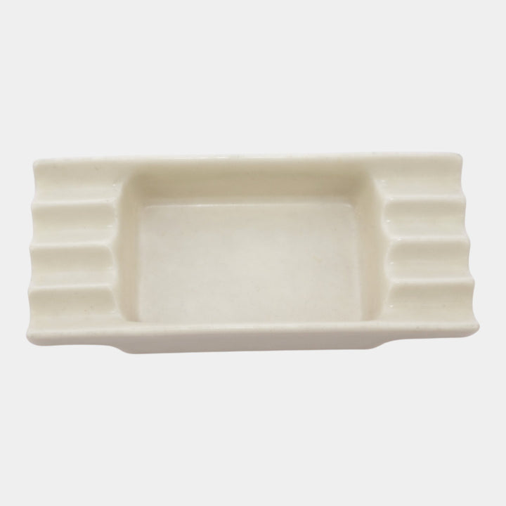 Rookwood Pottery 1935 Art Deco Streamlined White Glaze Ash Tray 6212