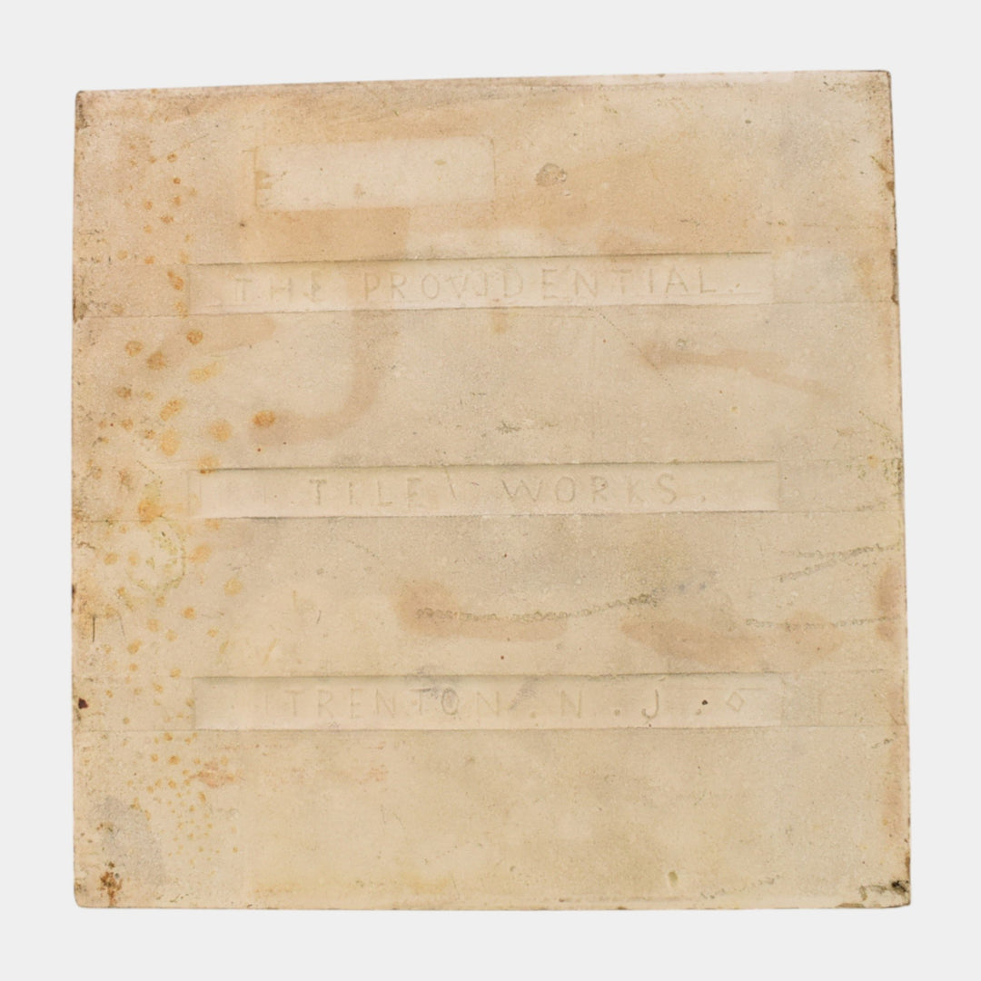 Providential Tile Works 1880s Pottery Brown Majolica Neoclassical Portrait Tile