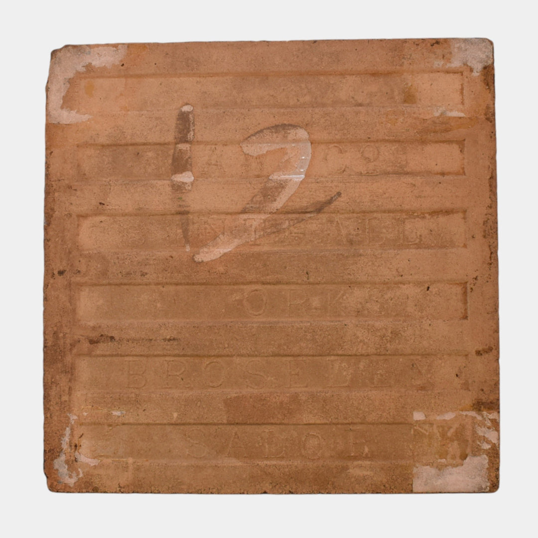 MAW & Co Brosley Salop English Victorian Majolica Pottery Foliage Scroll Tile