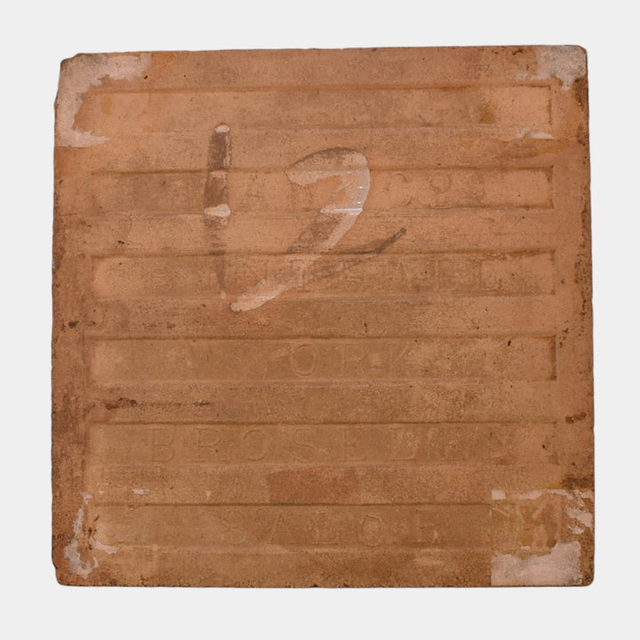 MAW & Co Brosley Salop English Victorian Majolica Pottery Foliage Scroll Tile