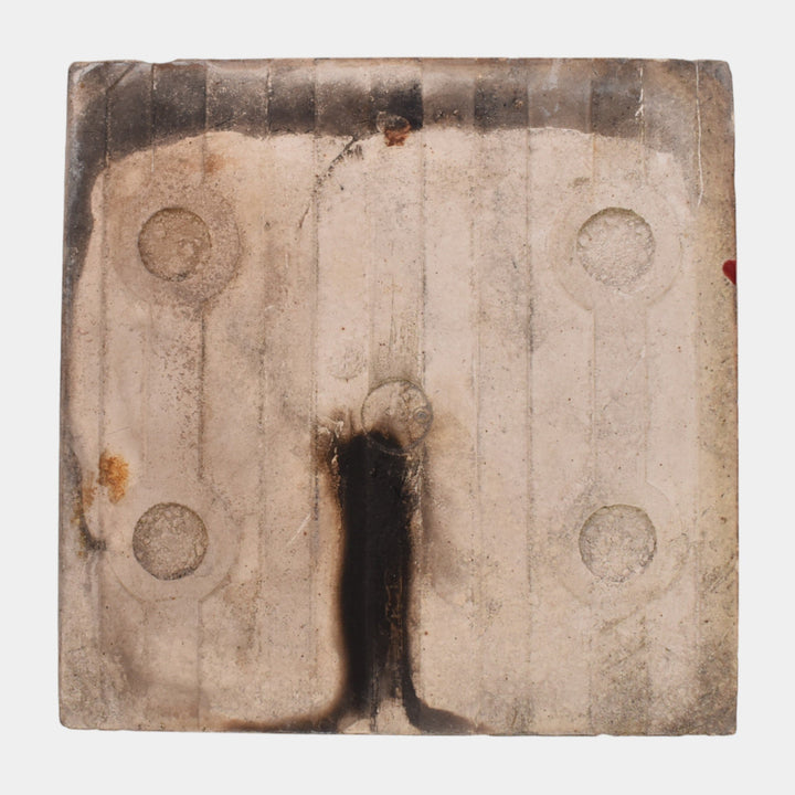 Corn Bros 1890s English Art Nouveau Red With Yellow Poppy Art Pottery Tile