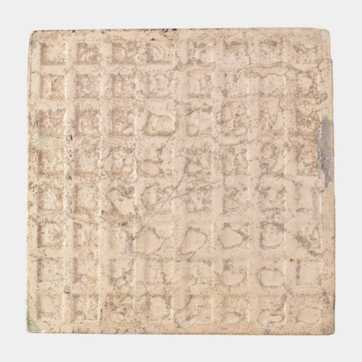 Minton Hollins Victorian Art Pottery Blue Majolica Flower In Relief Ceramic Tile