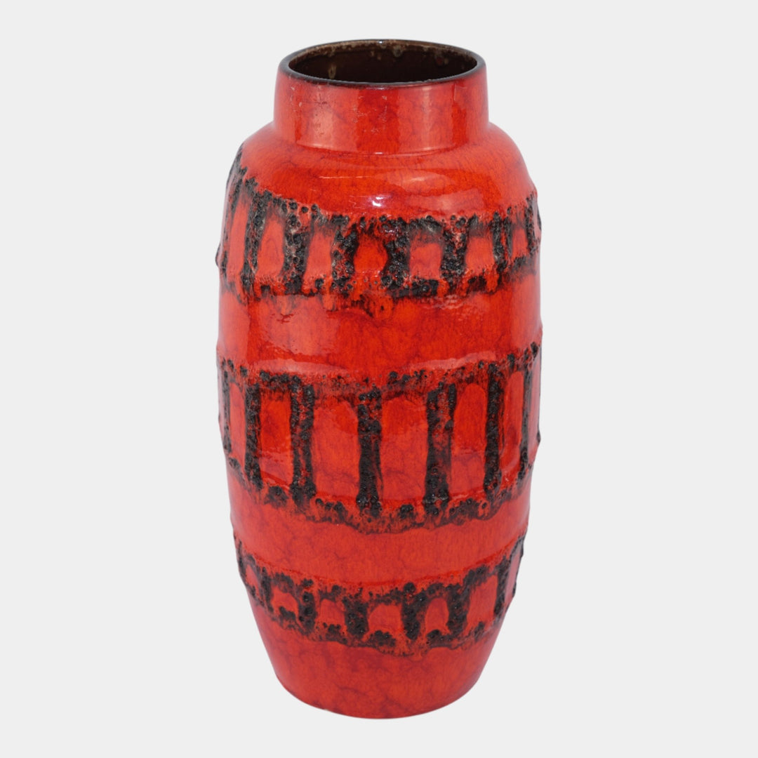 Scheurich West German Red Mid Century Fat Lava Glaze Ceramic Floor Vase 553-38