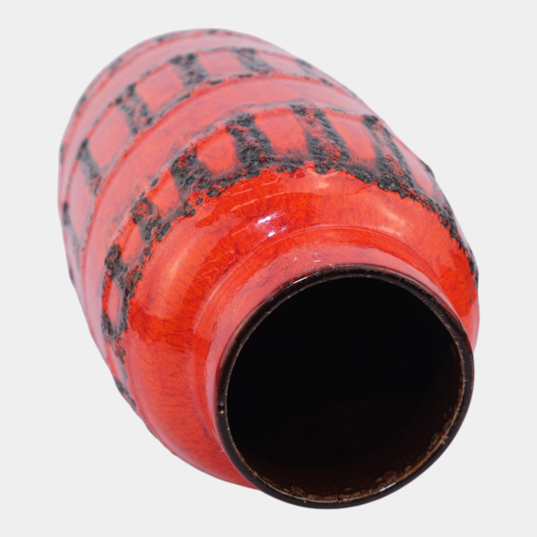 Scheurich West German Red Mid Century Fat Lava Glaze Ceramic Floor Vase 553-38