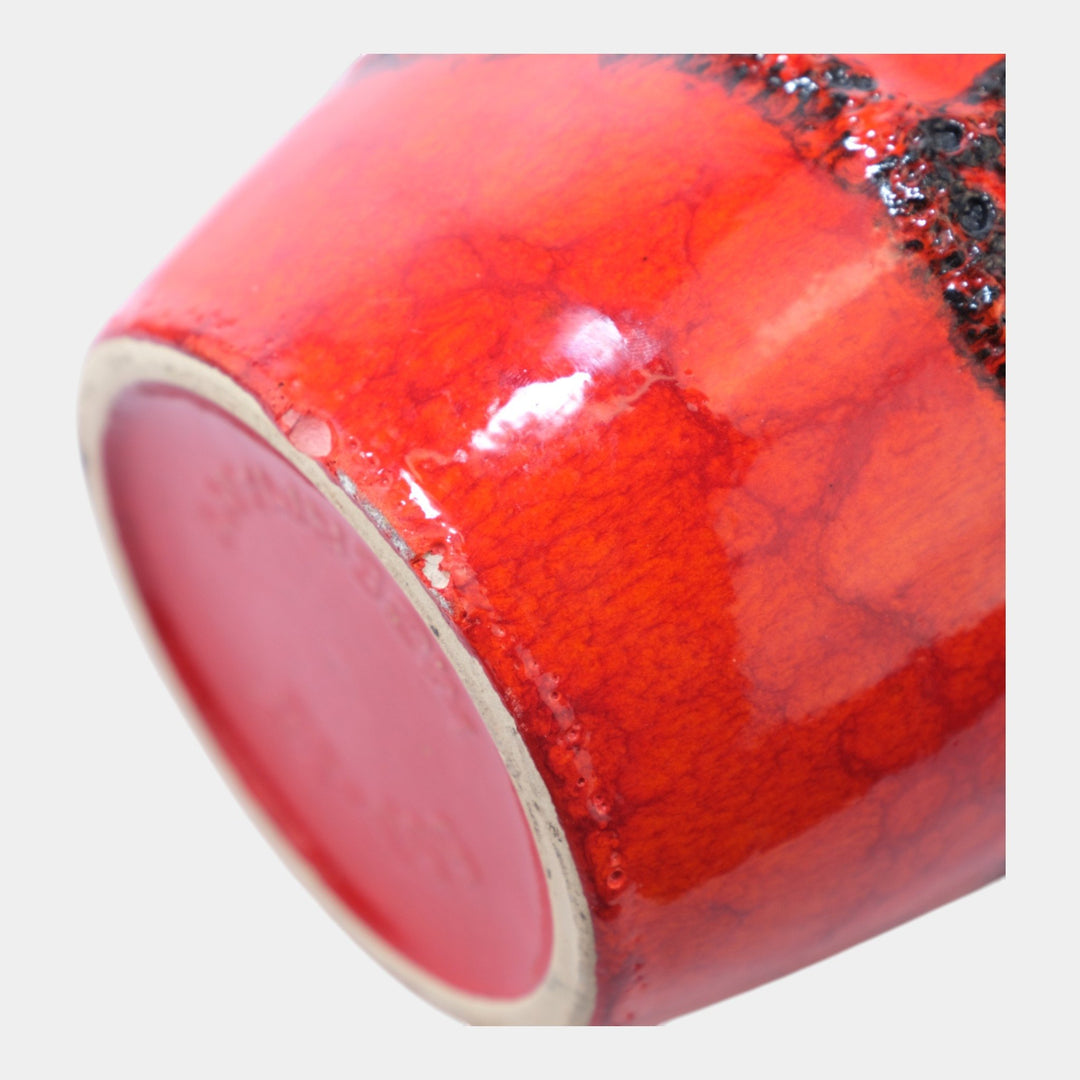 Scheurich West German Red Mid Century Fat Lava Glaze Ceramic Floor Vase 553-38