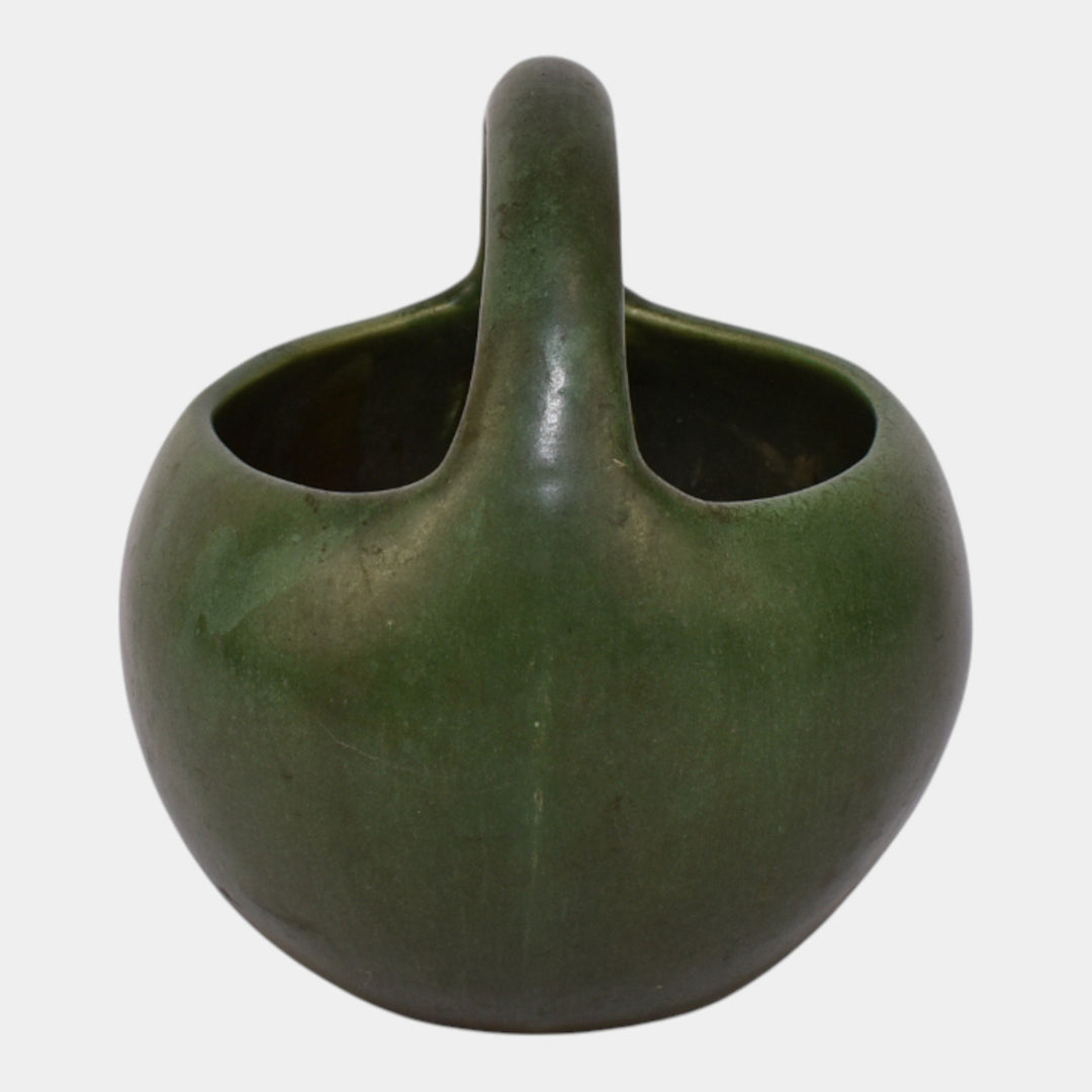 Hampshire Early 1900s Antique Arts And Crafts Pottery Matte Green Pitcher Teapot