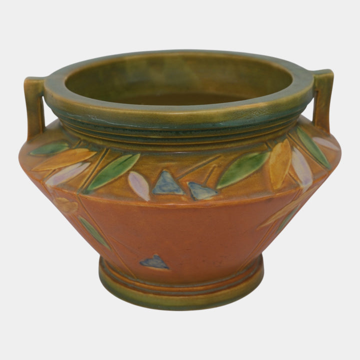 Roseville Futura 1928 Tan Vintage Pottery Jardiniere For Pedestal 616-8 - Just Art Pottery
