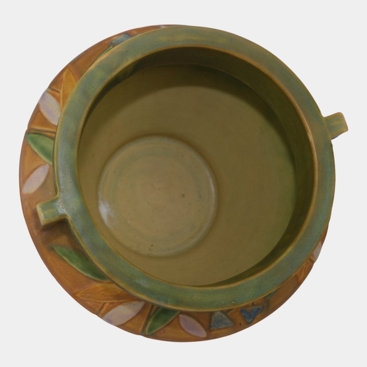 Roseville Futura 1928 Tan Vintage Pottery Jardiniere For Pedestal 616-8 - Just Art Pottery