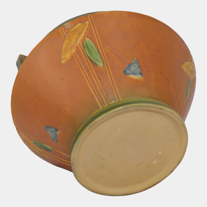 Roseville Futura 1928 Tan Vintage Pottery Jardiniere For Pedestal 616-8 - Just Art Pottery
