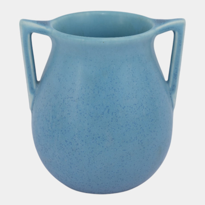 Rookwood Pottery 1920 Mottled Matte Blue Two Handled Arts And Crafts Vase 63
