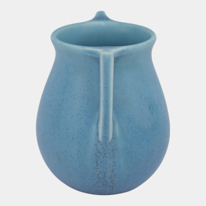 Rookwood Pottery 1920 Mottled Matte Blue Two Handled Arts And Crafts Vase 63