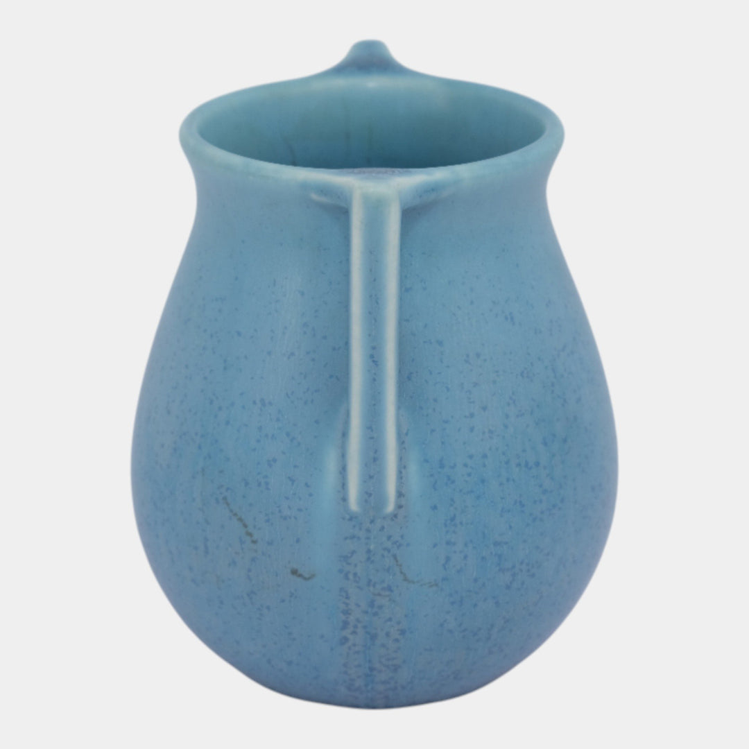 Rookwood Pottery 1920 Mottled Matte Blue Two Handled Arts And Crafts Vase 63