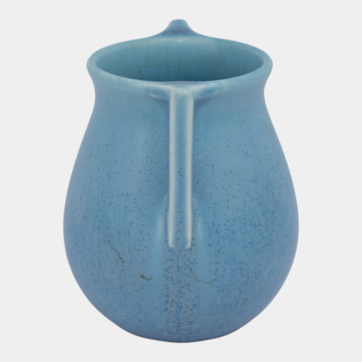 Rookwood Pottery 1920 Mottled Matte Blue Two Handled Arts And Crafts Vase 63