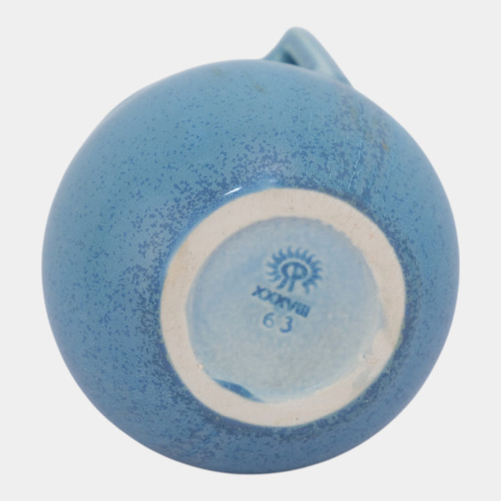 Rookwood Pottery 1920 Mottled Matte Blue Two Handled Arts And Crafts Vase 63