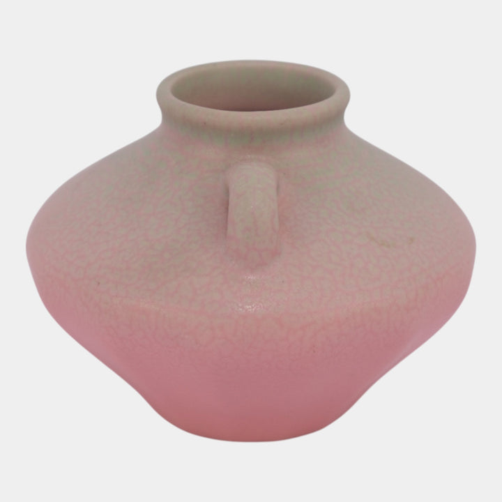 Rookwood 1930 Vintage Arts And Crafts Pottery Green Pink Ceramic Vase 6103