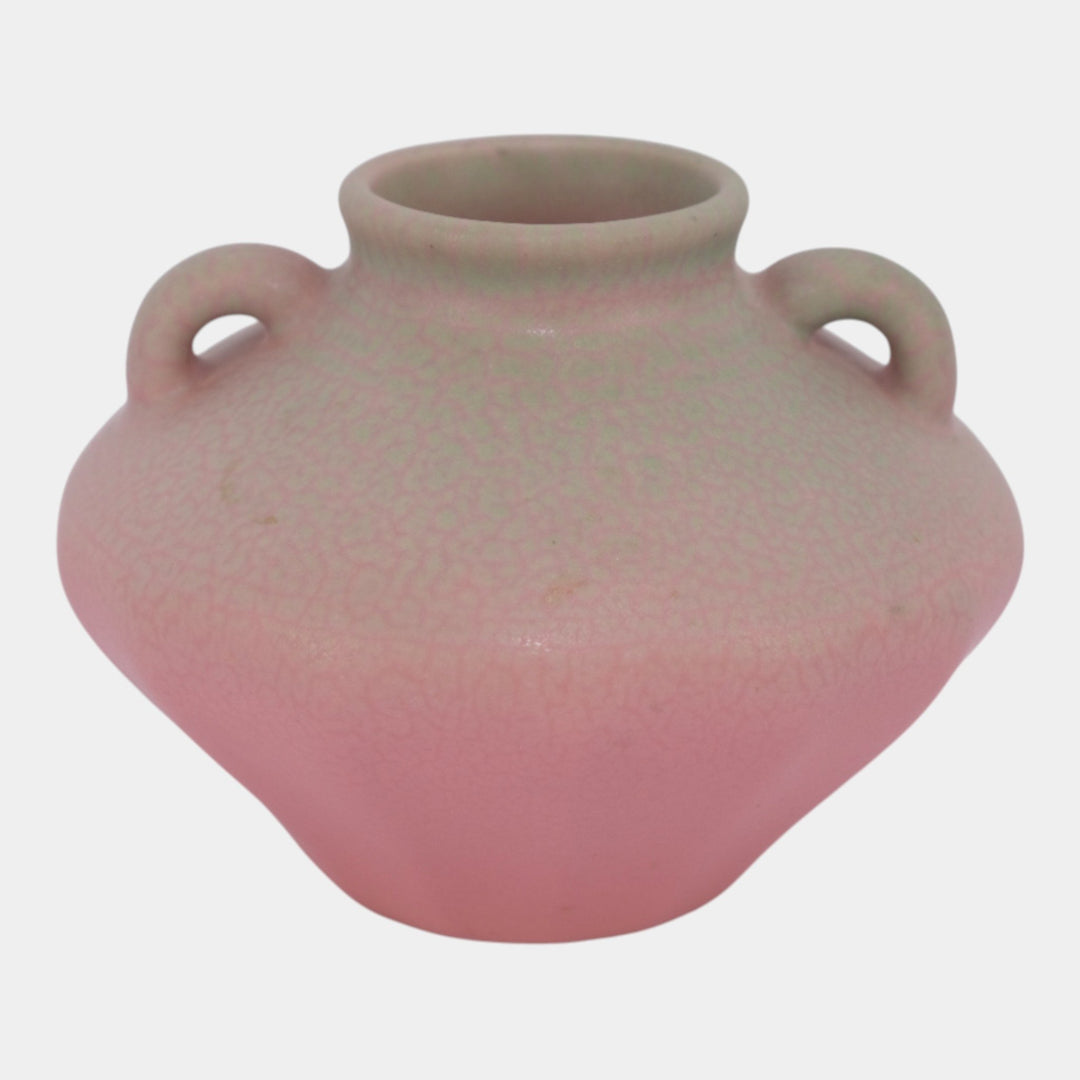 Rookwood 1930 Vintage Arts And Crafts Pottery Green Pink Ceramic Vase 6103