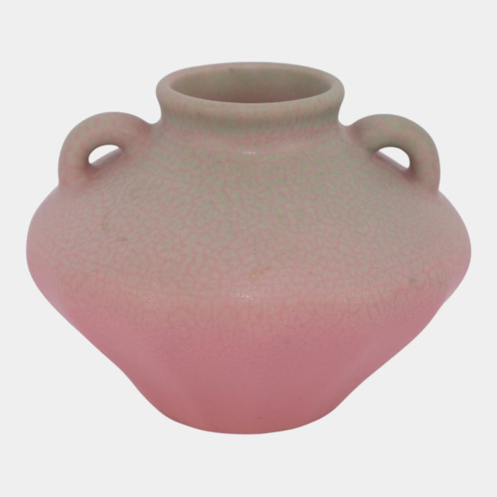 Rookwood 1930 Vintage Arts And Crafts Pottery Green Pink Ceramic Vase 6103