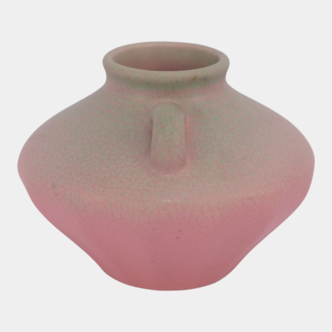Rookwood 1930 Vintage Arts And Crafts Pottery Green Pink Ceramic Vase 6103