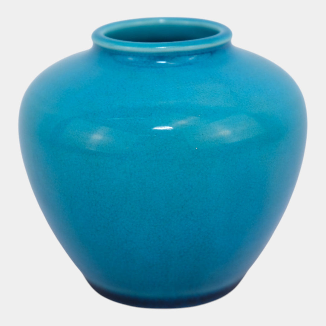 Rookwood 1932 Vintage Pottery Glaze Effect Blue Cabinet Vase 6037F