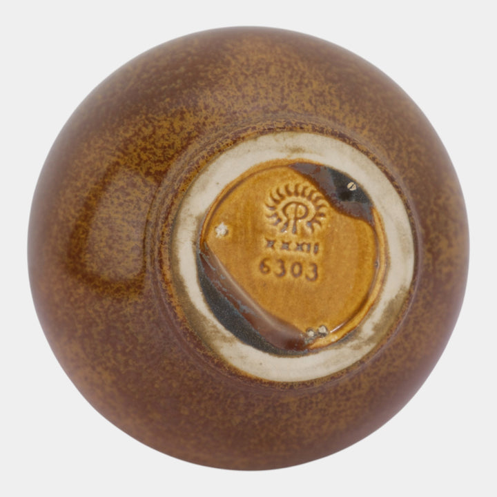 Rookwood 1932 Vintage Pottery Glaze Effect Mottled Brown Vase 6303