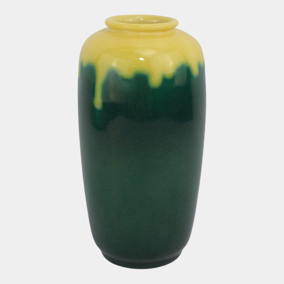 Rookwood 1949 Vintage Arts Deco Pottery Green Yellow Ceramic Vase 6644E